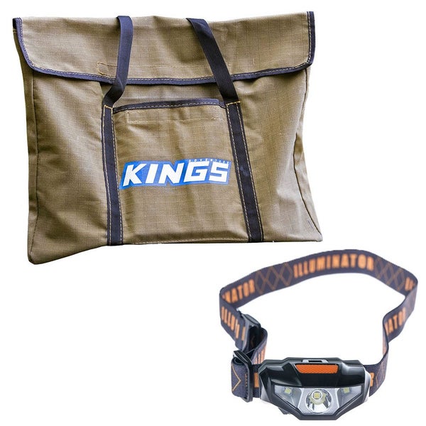 Kings Portable Firepit Bag 400GSM Ripstop Canvas + LED Head Flood & Spot Modes Carousel 1