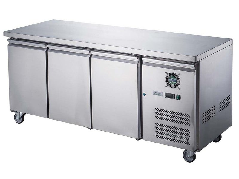 339L Stainless Steel 3 Door Commercial Bench Fridge Carousel 2
