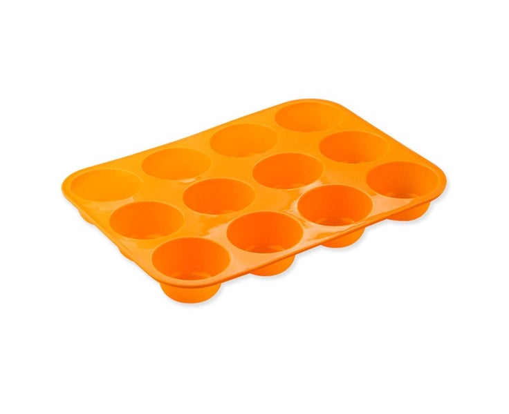 Large Muffin Tray Silicone Muffin Pan,Non-Stick Muffin Cupcake Tin,Orange Carousel 1