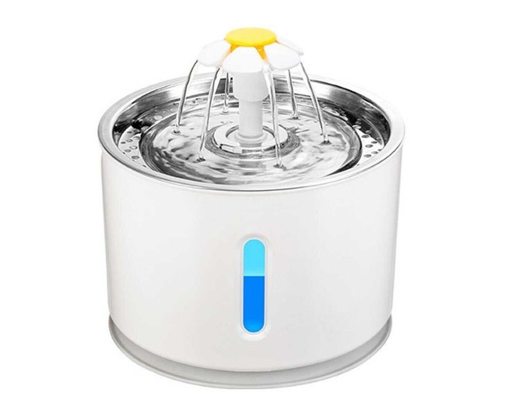 LED Automatic Electric Pet Water Fountain Cat/Dog Drinking Bowl Waterfall 2.4L Carousel 1