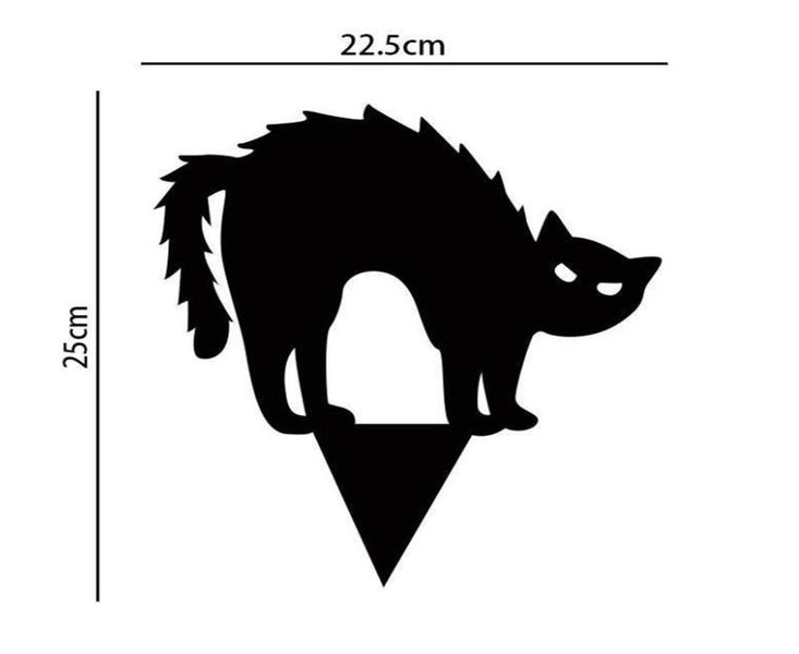 3X Halloween Decorations Black Cat Silhouette Yard Sign Yard Decoration Props Carousel 2
