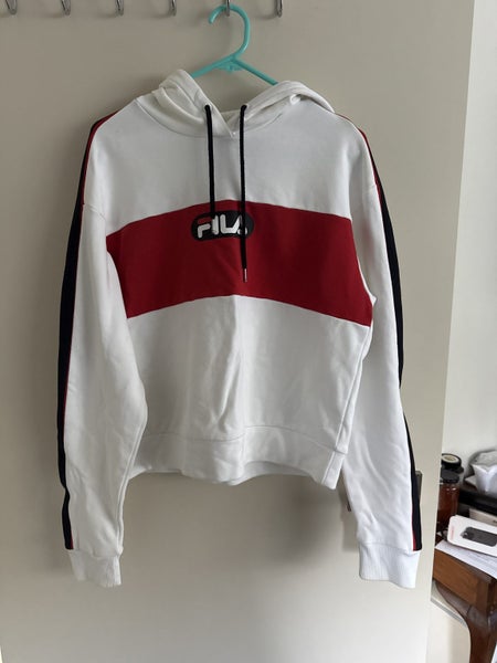 FILA white and red hoodie Carousel 1