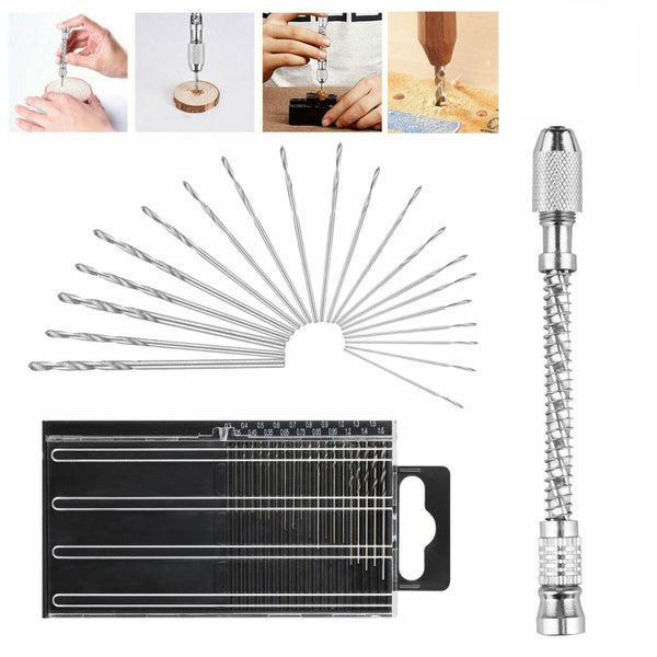 HSS Twist Micro Drill Bits Set with Hand Twist Push Drill Carousel 1