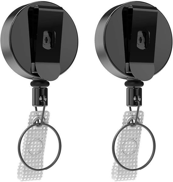 2pcs Retractable Keyring Badge Reel -heavy Duty Key Chain With Thickened Stee Carousel 1