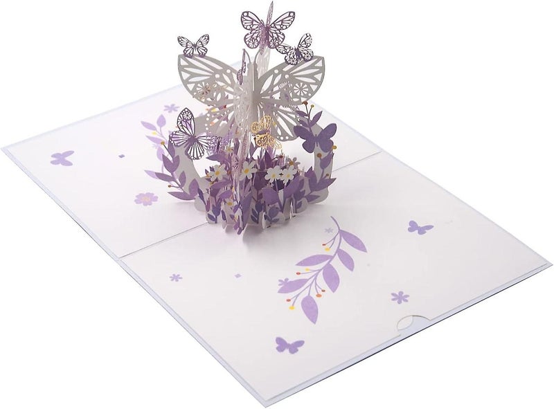 3d Pop-up Greeting Card Flower Butterfly Card Mother's Day Card Anniversary Carousel 1