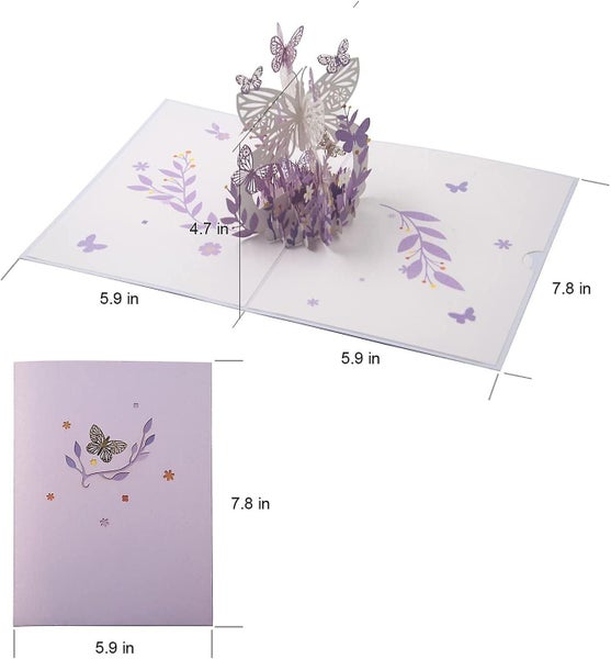 3d Pop-up Greeting Card Flower Butterfly Card Mother's Day Card Anniversary Carousel 2