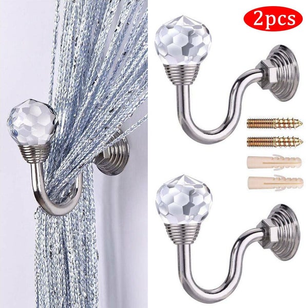 2Pcs Home Decorative Curtain Holdbacks Wall Mounted Hooks Curtain Tie Backs Carousel 1
