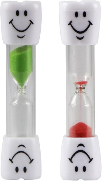 2 Pcs Approx 3 Minute Colorful Hourglass With Smiling Face; Children's Hourgla Carousel 1