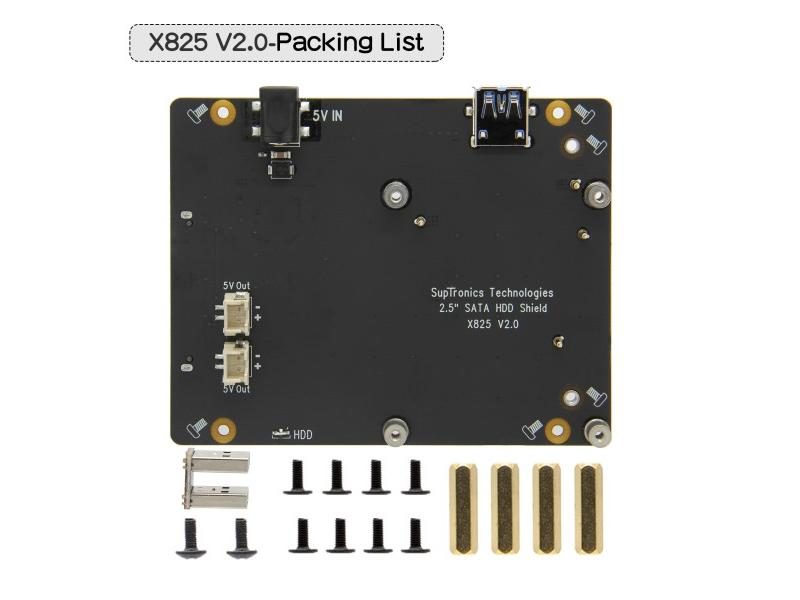 Geekworm X825 V2.0 2.5 Inch SATA HDD/SSD Storage Expansion Board For Raspberry Carousel 1