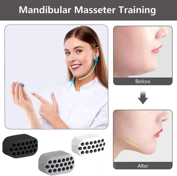 3 Pieces Jawline Exerciser Women Men Jawline Muscle Trainer Double Chin Fitn Carousel 2