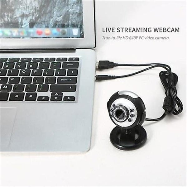 640P Webcam Live Streaming Webcam with Microphone 360 Degree Rotatable USB Web C Carousel 2