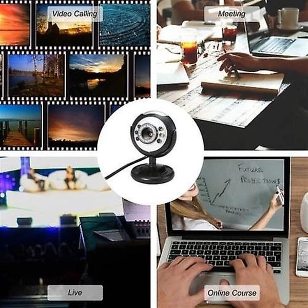 640P Webcam Live Streaming Webcam with Microphone 360 Degree Rotatable USB Web C Carousel 5