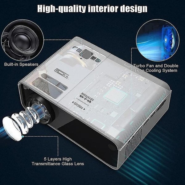 Projector, 6000 Lumens Full Hd Projector, Mini Projector Supports 1080p Full Hd, Carousel 2