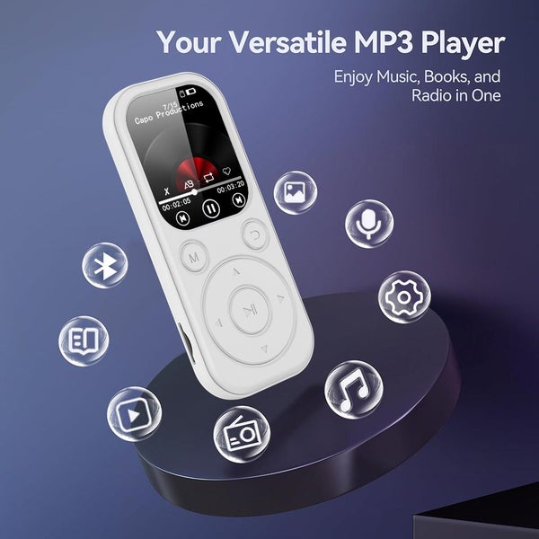 64GB MP3 Player with Bluetooth 5.4 Sport Music Player with Speaker White Carousel 2