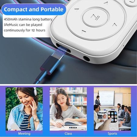 64GB MP3 Player with Bluetooth 5.4 Sport Music Player with Speaker White Carousel 10