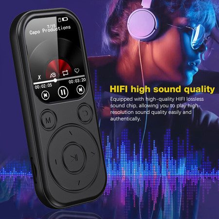64GB MP3 Player with Bluetooth 5.4 Sport Music Player with Speaker Black Carousel 8