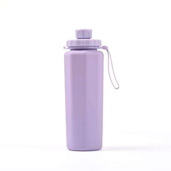Purple 600ml Portable Silicone Sports Water Bottle Anti Fall High Temperature Carousel 2