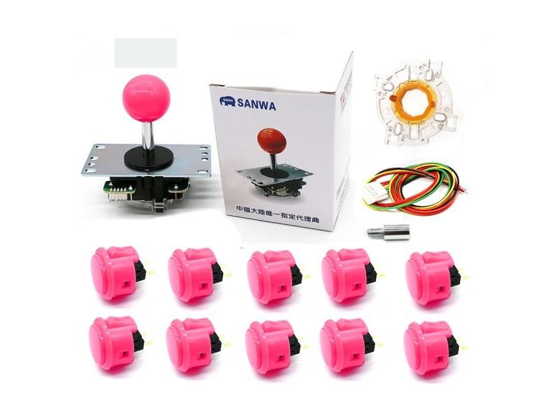 Sanwa Original Joystick 10 OBSF-30 30mm Push Button Octagonal Gate Restrictor Carousel 1