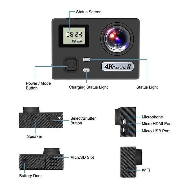 Action Camera 4K HD Anti Shake Waterproof Carousel 2
