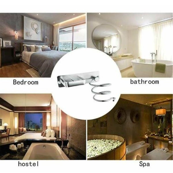 Aluminum Wall Hair Dryer Holder Cupboard Sliver Metal Wall Cupboard Carousel 4