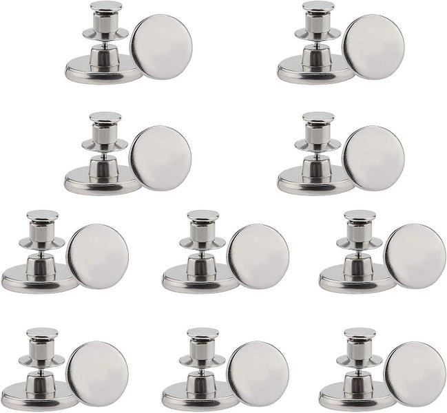 10 Sets Of 17mm Denim Button Replacement Seamless Thread Detachable Metal Deni Carousel 1