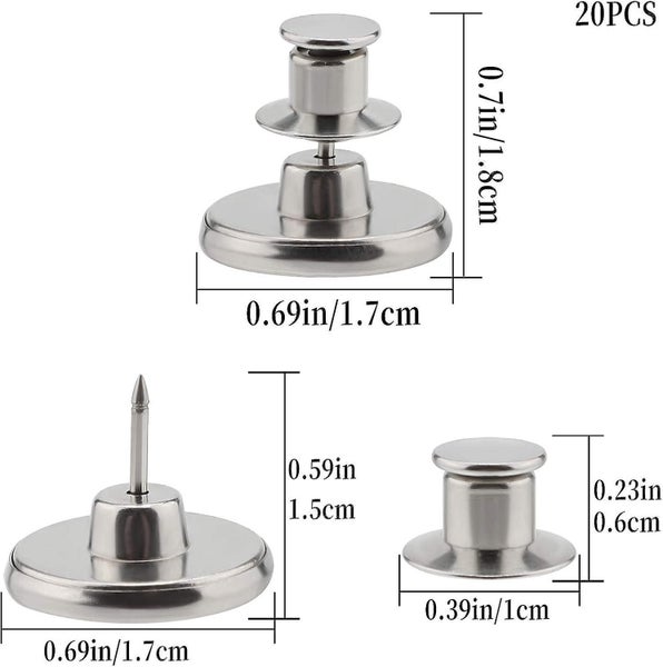 10 Sets Of 17mm Denim Button Replacement Seamless Thread Detachable Metal Deni Carousel 2