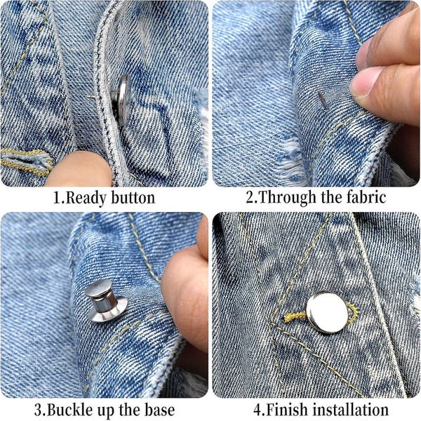 10 Sets Of 17mm Denim Button Replacement Seamless Thread Detachable Metal Deni Carousel 5