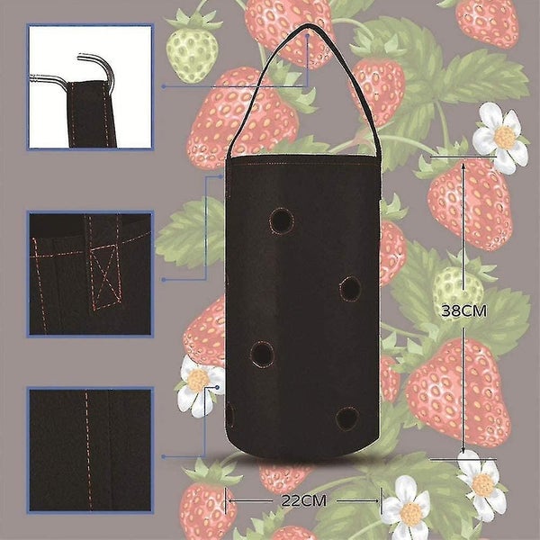 Strawberry Planting Bags. 2 Pack Hanging Strawberry Planter. Premium Breathable Carousel 2