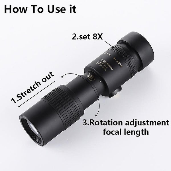 10-300 X 40mm Zoom Monocular Telescope With Optical Hd Prism For Adults For Bi Carousel 2