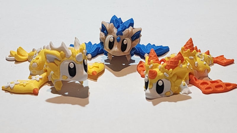 SugarRush Mini Dragon Super Cute 3D Printed Articulated Keychain Carousel 5