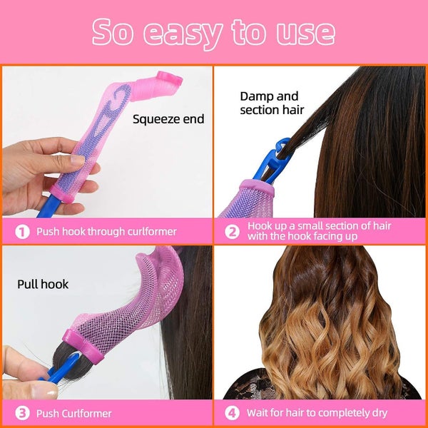 Hair Rollers Snail Shape Not Waveform 55CM 18Pcs Spiral Round Curls Hair Carousel 2