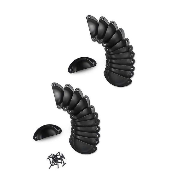 24 Pcs Black Vintage Shell Handleretro Shell Handle For Cabinet Door Drawer Carousel 1