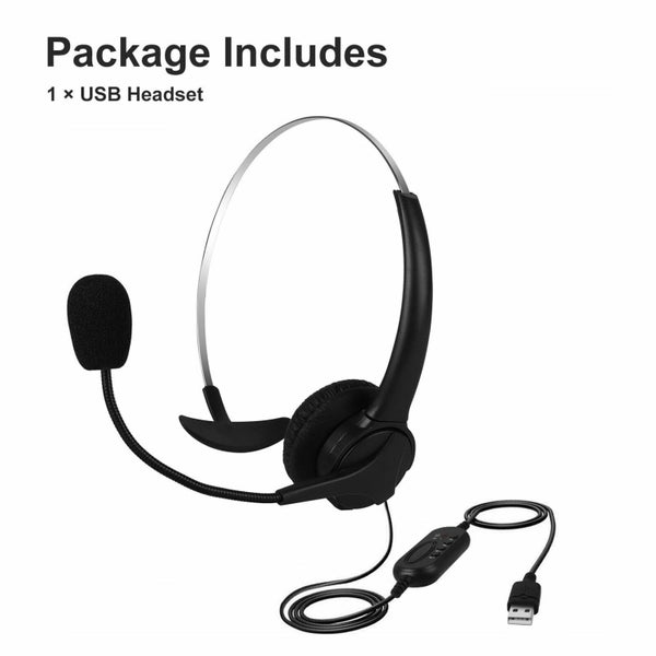 USB Wired Headset Computer Headphone with Mic for PC Chat Call Carousel 7
