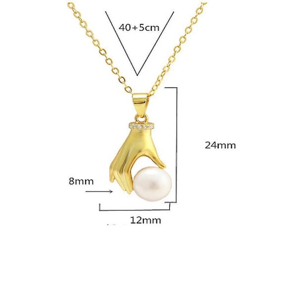 Women Necklace Golden S925 Pearl Collarbone Pendant For Wedding Carousel 1