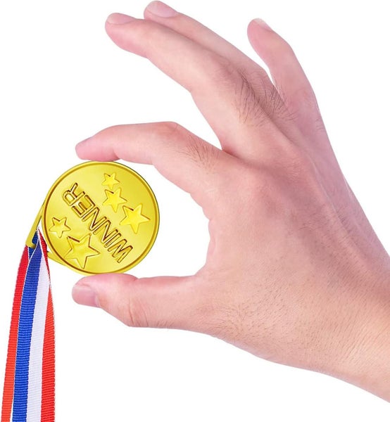 12 Gold Plastic Winners Medals With Ribbon Necklace For Shows Competitions An Carousel 2