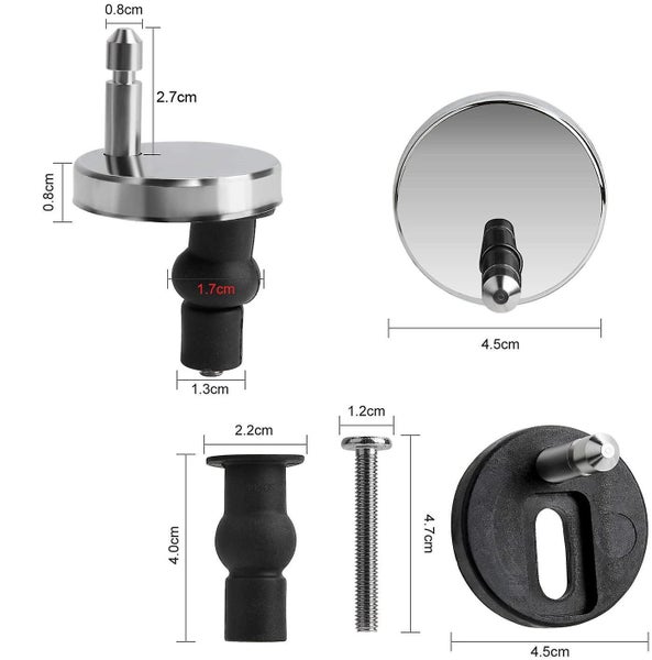 2 Pieces Toilet Seat Hinged Fixings Quick Release Hinges Toilet Seat Hinge F Carousel 2