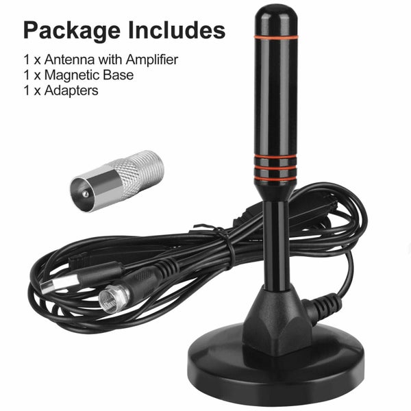 Digital TV Antenna Indoor HDTV Amplified HD Signal Booster Amplifier Carousel 9