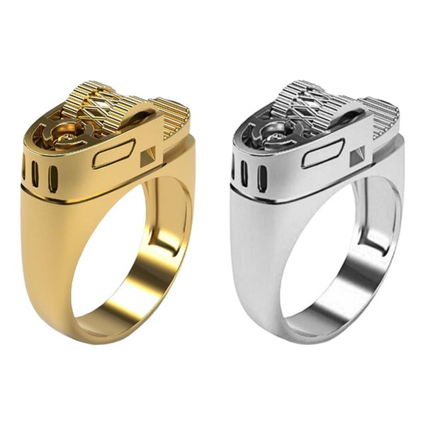 Creative Personalized Lighter Ring For Men's Punk Rock Motorcycle Accessorie Carousel 1