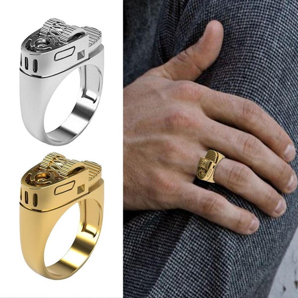 Creative Personalized Lighter Ring For Men's Punk Rock Motorcycle Accessorie Carousel 2