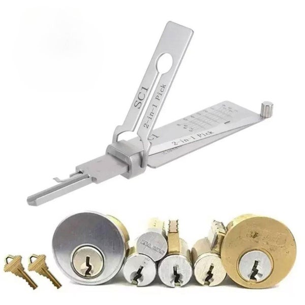 SC1 Lock Key Hook and Pick Set O-Ring Pick-up Kits Stainless Steel 2 In 1 Carousel 1