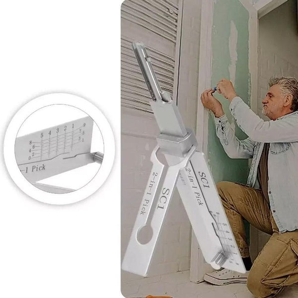 SC1 Lock Key Hook and Pick Set O-Ring Pick-up Kits Stainless Steel 2 In 1 Carousel 6