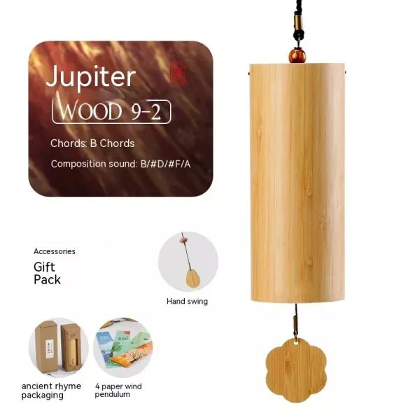 Bamboo 9 Tone Chord Wind Chime Natural Bamboo Wooden Bell Living Room Bedroom Carousel 1