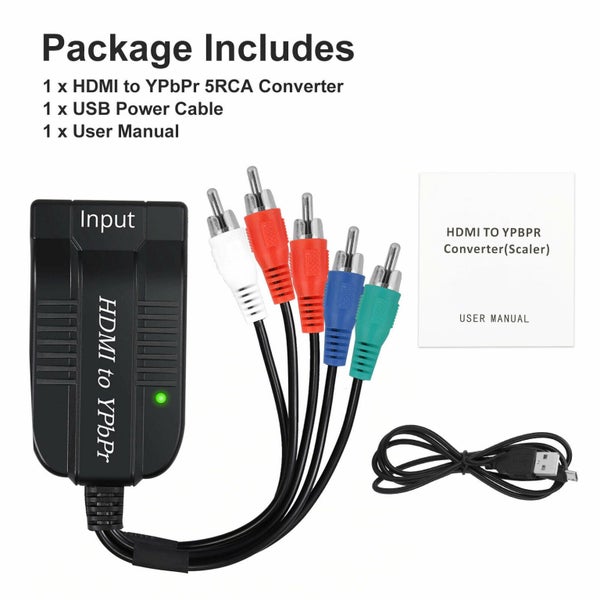 HDMI to Component Video YPbPr RCA Converter R/L Audio Output Carousel 8