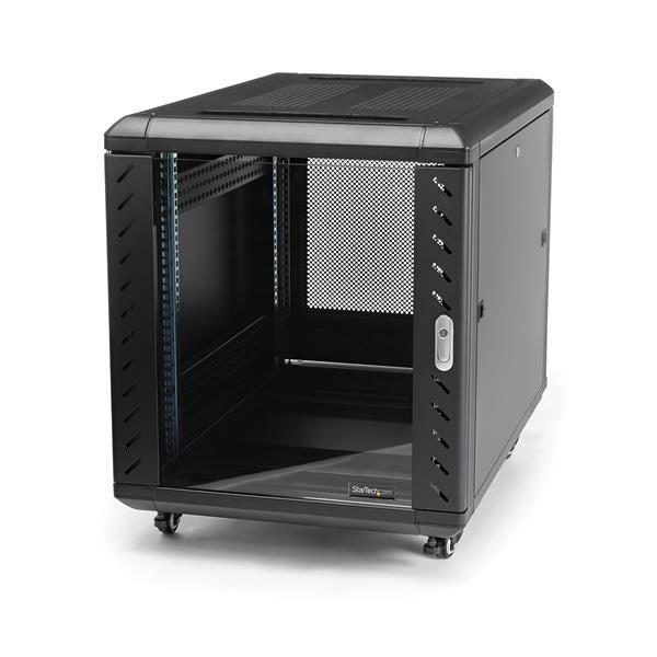 12U 36in Knock-Down Server Rack Cabinet with Casters Carousel 1