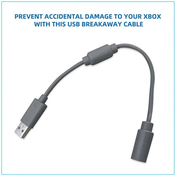 USB Breakaway Dongle Cable Cord Adapter For Xbox 360 PC Wired Controller Carousel 1