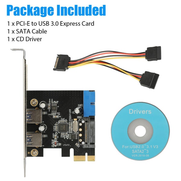 2 Port PCI-E to USB3.0 Express Card Adapter Carousel 8