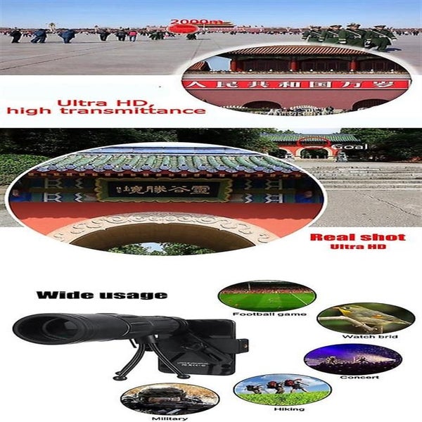 16x52 Outdoor Portable Monocular HD Optic BAK4 Telescope+Tripod+ Phone Clip Hold Carousel 3