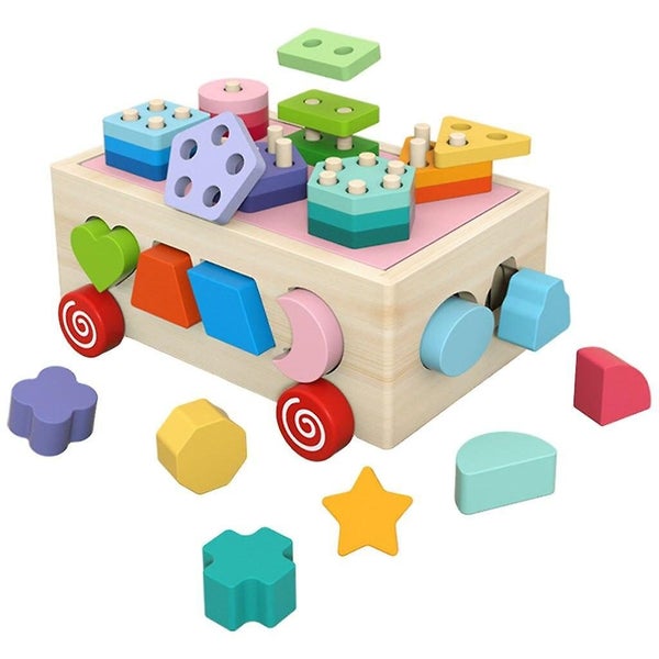 Wooden Color Shape Sorting Stacking Toys Educational Toys | Building Blocks Carousel 1