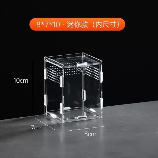 Reptile Terrarium Habitat Breeding Box Acrylic Transparent Reptiles Cage Nano Carousel 1