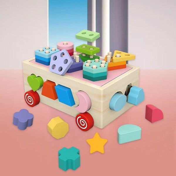 Wooden Color Shape Sorting Stacking Toys Educational Toys | Building Blocks Carousel 5